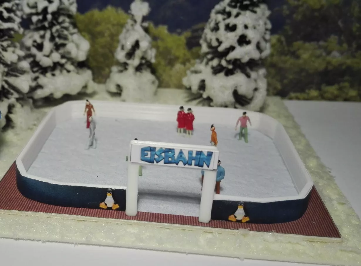 Eislaufbahn | Spur Z 1:220 | Bausatz | Winter | Weihnachten
