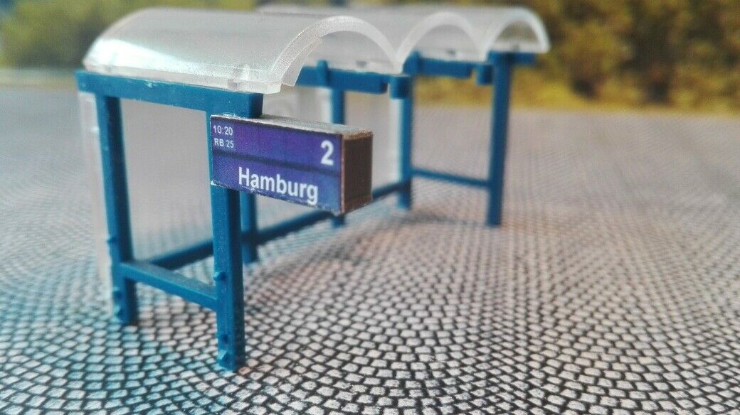 Zugzielanzeiger 4 Stück DB N | Bahnsteig | Bahnhof |1:160