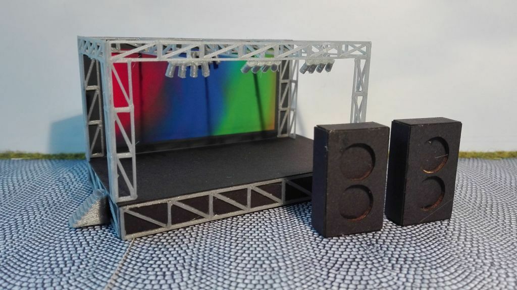 Rockkonzert | Bühne | Spur N 1:160 | Lasercut | Bausatz Open Air Festival