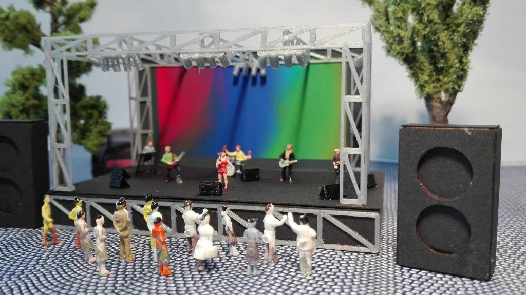 Rockkonzert | Bühne | Spur N 1:160 | Lasercut | Bausatz Open Air Festival