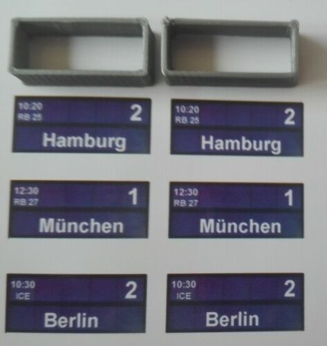 Zugzielanzeiger 4 Stück DB N | Bahnsteig | Bahnhof |1:160