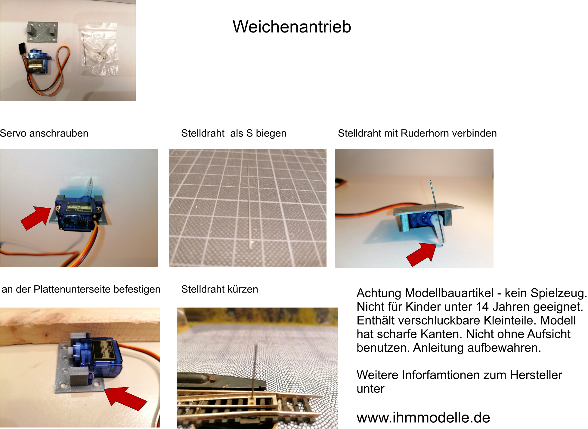 5x Servohalterung Weichenantrieb Servohalter für SG90 Spur H0,TT,N,Z