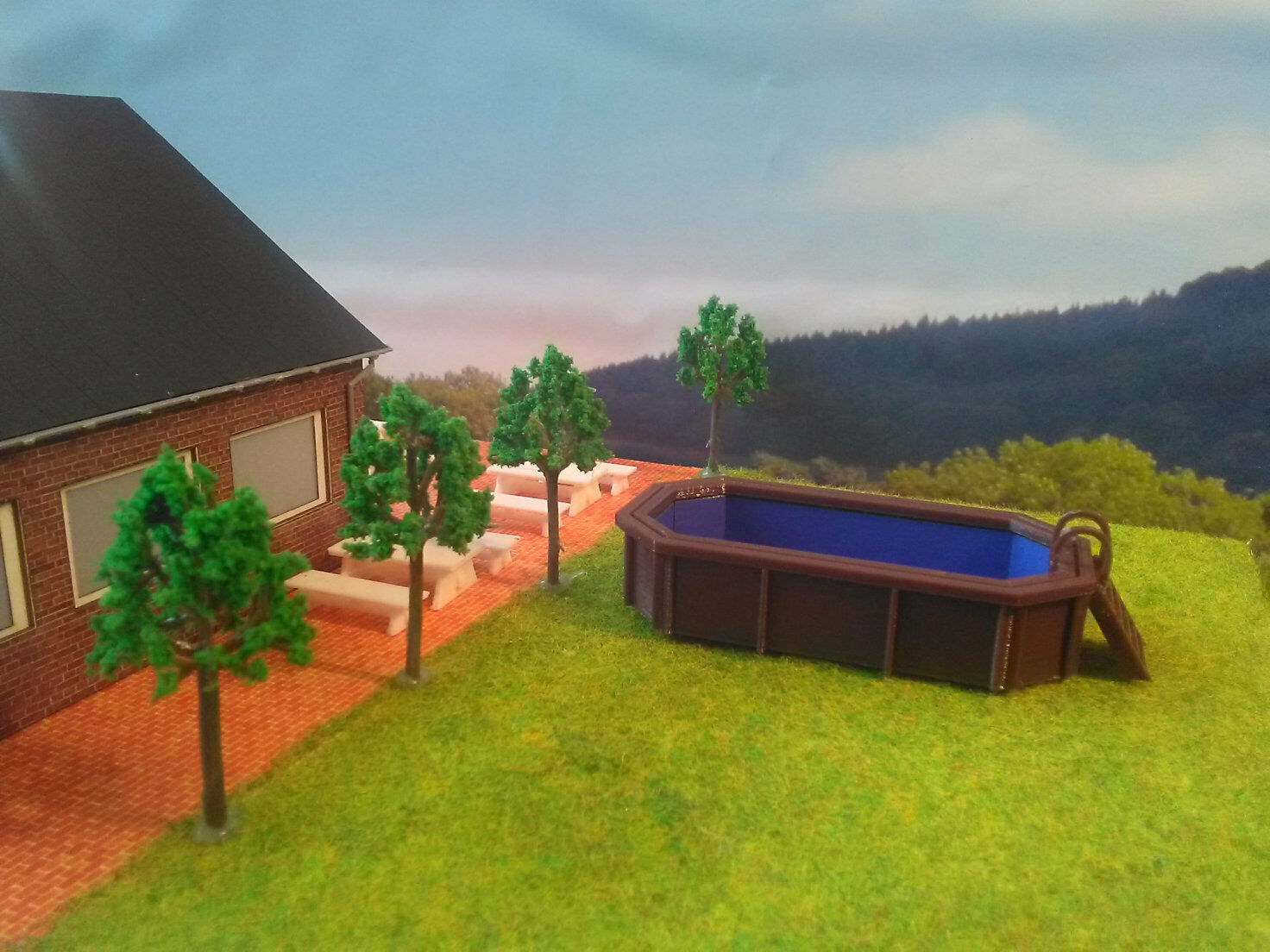 Spur HO | Aufstellpool | Swimmingpool | Pool | Schwimmbad | Bausatz 1:87