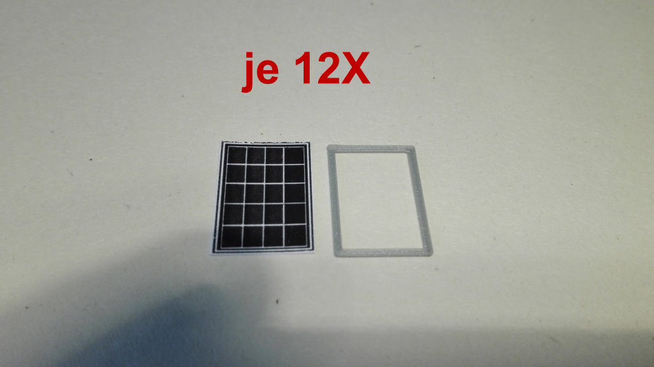 12 Solarmodule für vorhanden Häuser | Spur N 1:160 | Solarzellen Bausatz