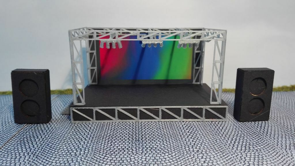 Rockkonzert | Bühne | Spur N 1:160 | Lasercut | Bausatz Open Air Festival