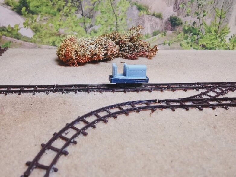 Feldbahn Diesellok offen Spur N | Bausatz Grau